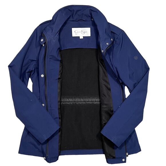 Jessica Simpson Navy Zip-Up Fleece Lined Water Resistant Jacket Womens Large - Picture 6 of 11
